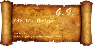 Gálfy Ibolya névjegykártya