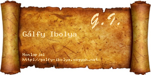 Gálfy Ibolya névjegykártya